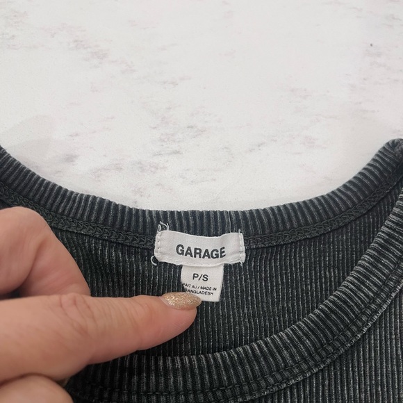 Garage Ribbed Knit Crop Top in Black - Picture 3 of 3